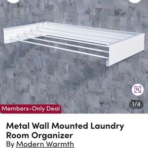 NEW! Wall-Mounted Foldable Metal Laundry Rack - White